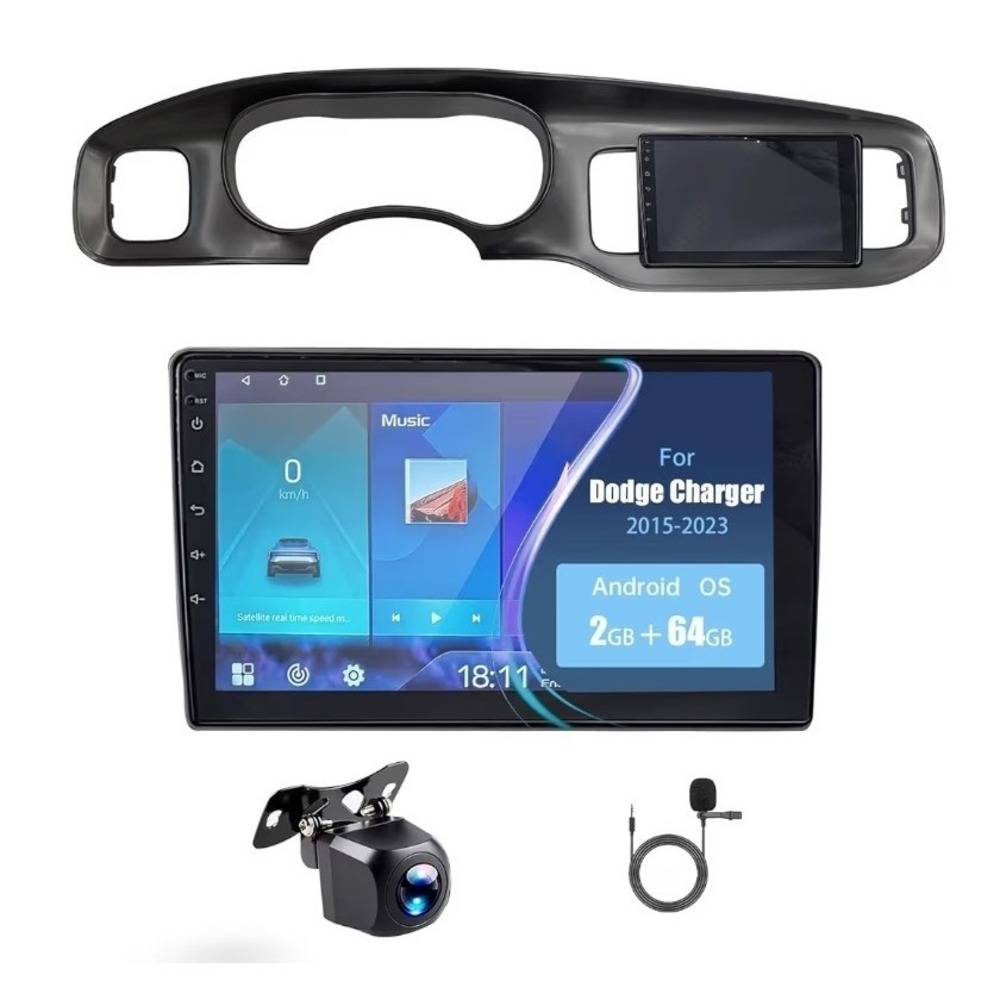 9" Android Auto Carplay Stereo 2015-2023 Dodge Charger 2+64GB Car Radio GPS Cam
